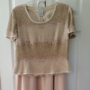 Sequins Beaded 2 piece Dress Skirt Wedding Formal